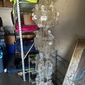 4 Tier Capiz Shell Chandelier Vintage